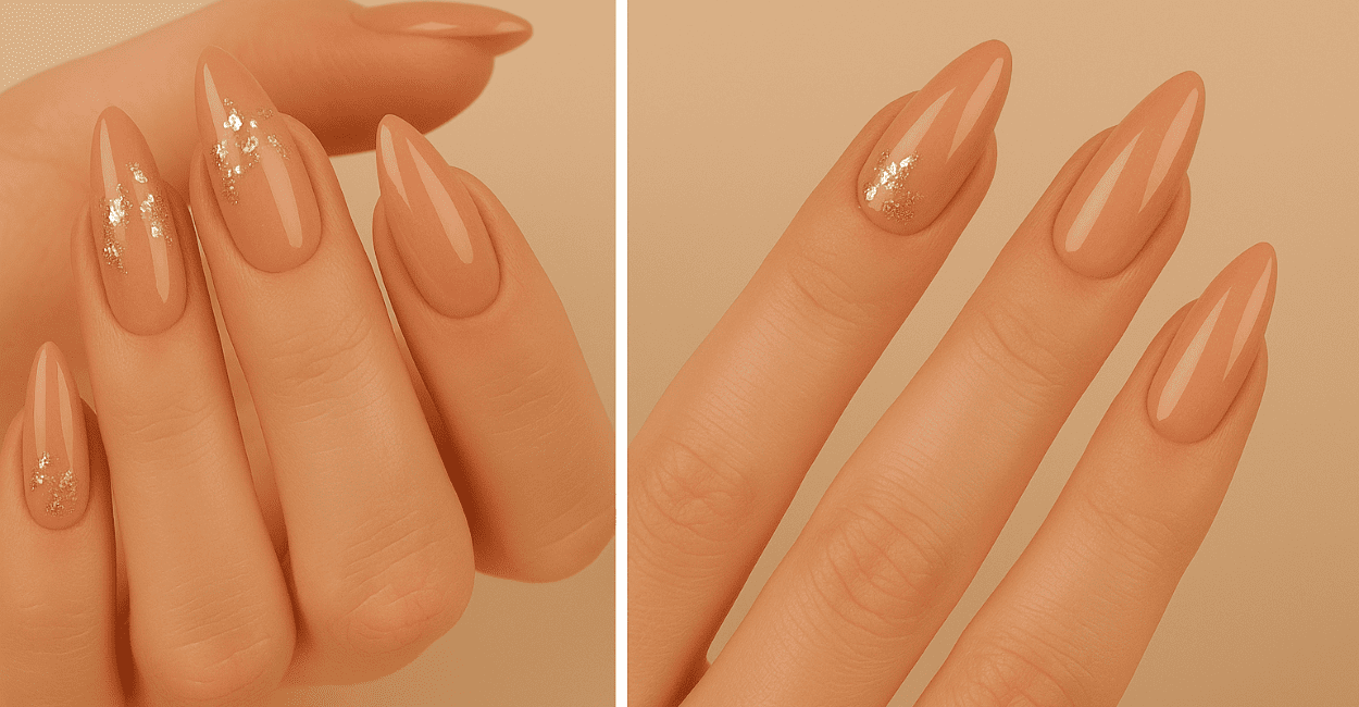 Unhas Amêndoa Decoradas